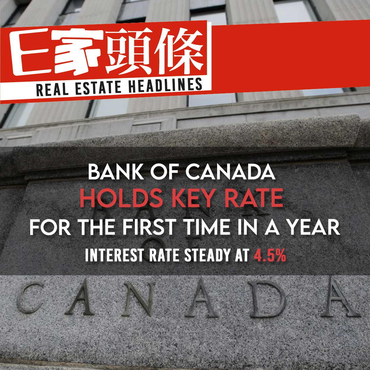 Bank of Canada Holds Key Rate for The First Time in a Year